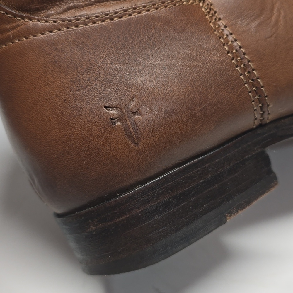 {Frye} Melissa Button Riding Tall Cognac Brown Leather - Size 6B - Picture 7 of 15